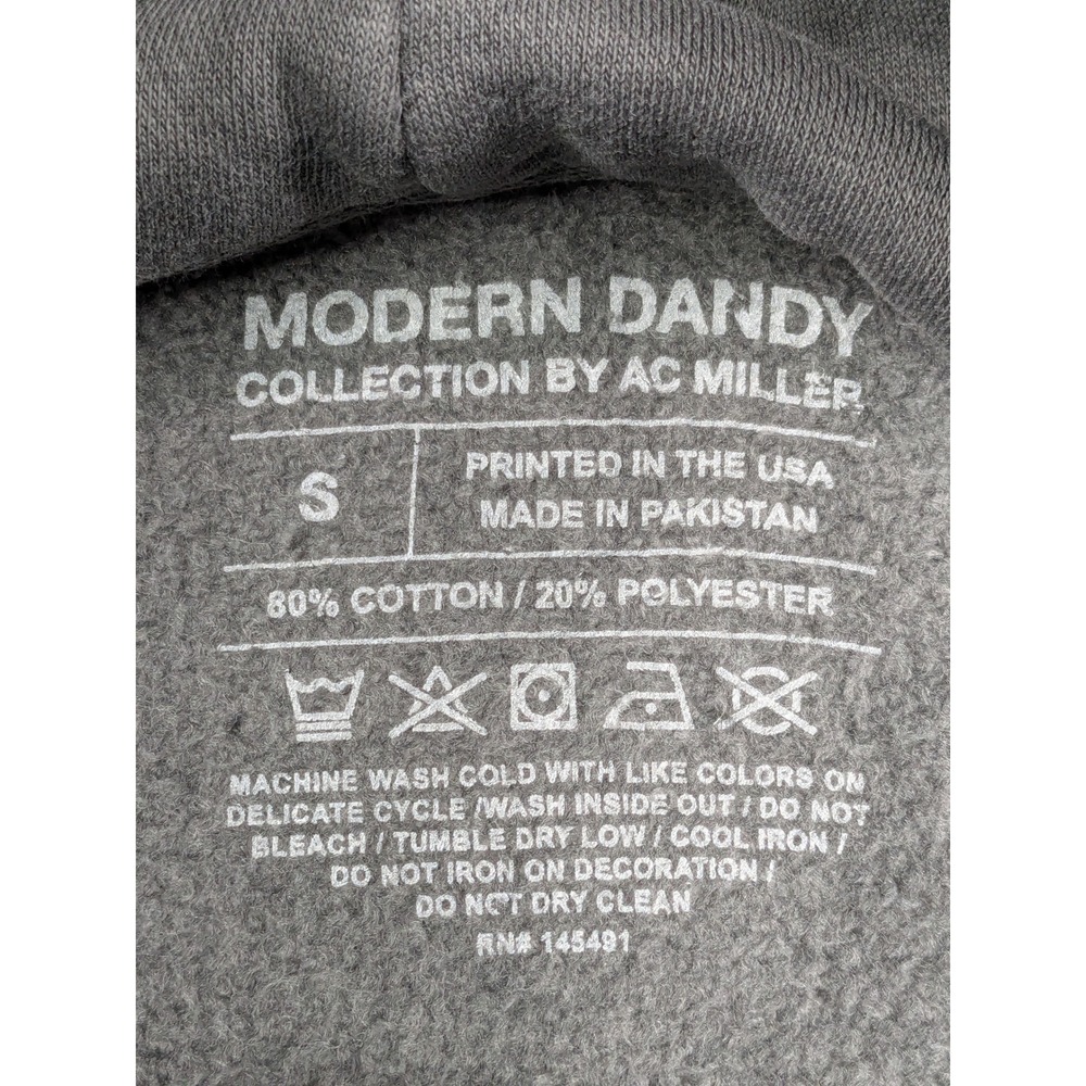 Nwt Modern Dandy Charcoal Gray Hoodie Pullover Sweatshirt Men's Size S View 5